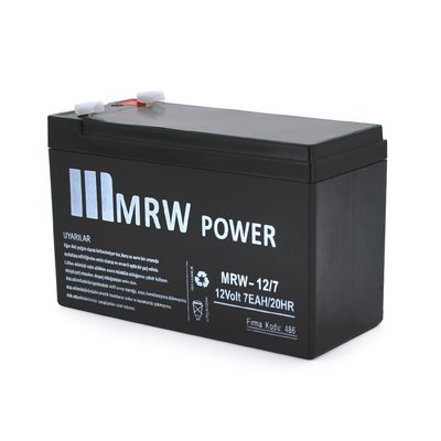 Акумуляторна батарея Mervesan MRW-12/7L 12 V 7Ah ( 150 x 65 x 95 (100) ) BLACK (1.65kg) Q8/672 29793ю фото