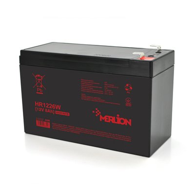Аккумуляторна батарея MERLION HR1226W, 12V 8Ah ( 151 х 65 х 94 (100) ) Black 06889ю фото