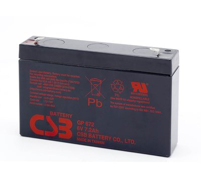 Аккумуляторная батарея CSB GP672, 6V 7.2Ah (151х34х94мм) 04969 фото