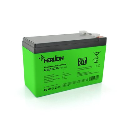 Акумуляторна батарея MERLION G-MLG1275F2 12 V 7,5 Ah (150 x 65 x 95 (100)) Green Q10 06764 фото